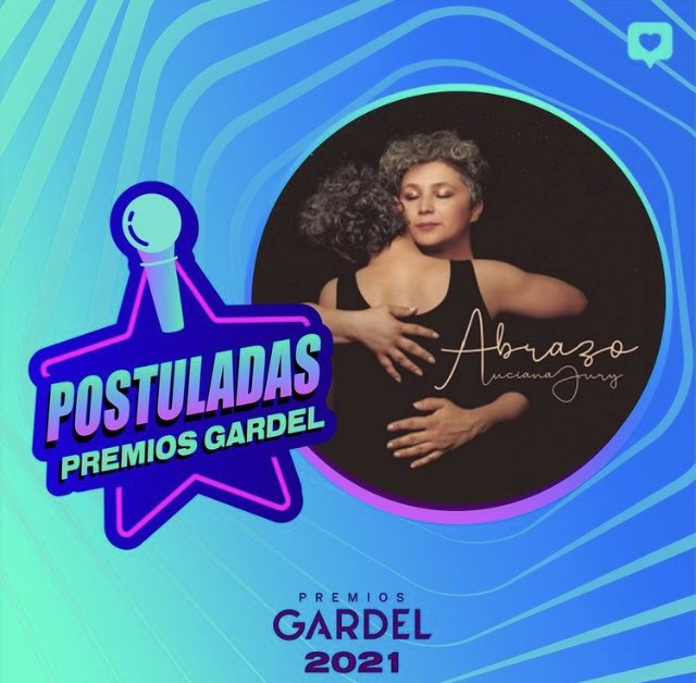 Corazones! tengo la hermosa noticia que “Abrazo” está
Postulada a los premios  #gardel2021 como: 
Grabación del año | Mejor álbum artista Folcklore | Ingeniería de grabación. 
A lxs contactos que votan no se olviden que esta servidora está lista pa' ser votada 😜 . Abrazo de sol
