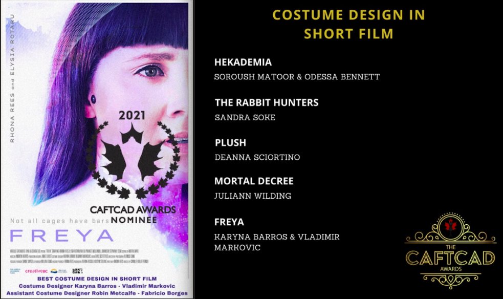 VladMarkovich's tweet photo. Thank you #CAFTCAD  for nominating us for best costume design in short film @CAFTCADAwards directed by @ThisCity0fMine 👏🙌 and congrats to all nominees :))) https://t.co/5kBiRqlGBF