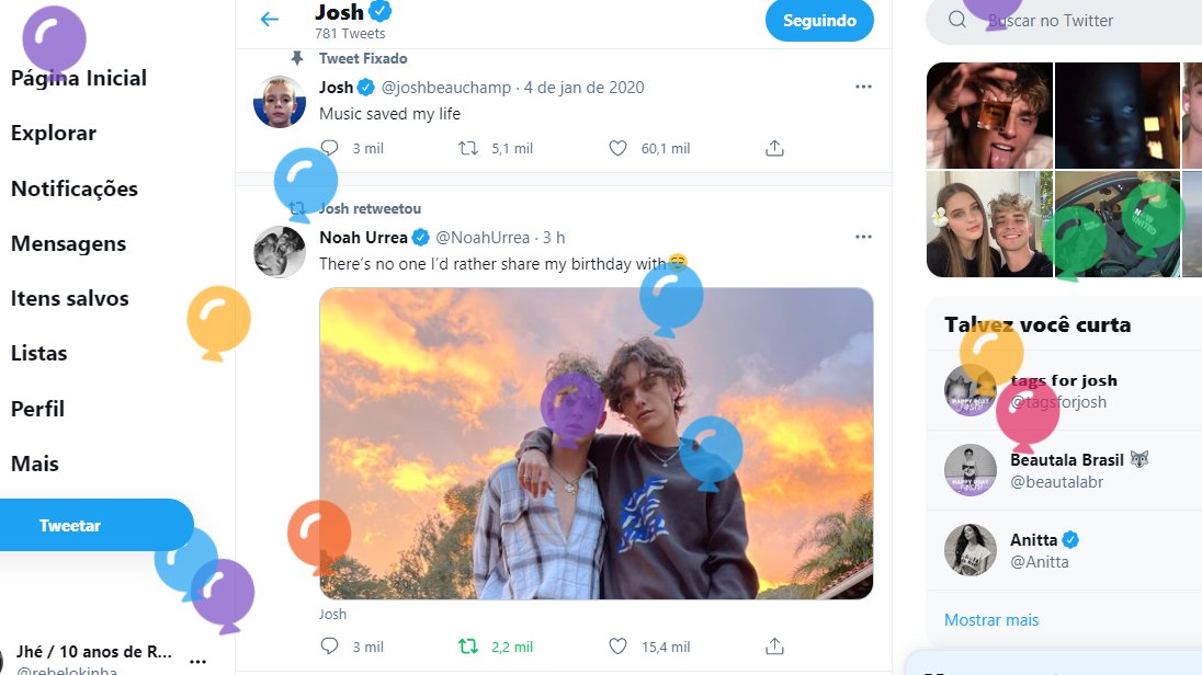 AcervoRNU's tweet photo. Os balões no perfil do Josh! :')
#HappyBdayJosh #Happy20thNoah #NOSHSBDAY #OHMYNOSH https://t.co/tVZ3lTt0TE