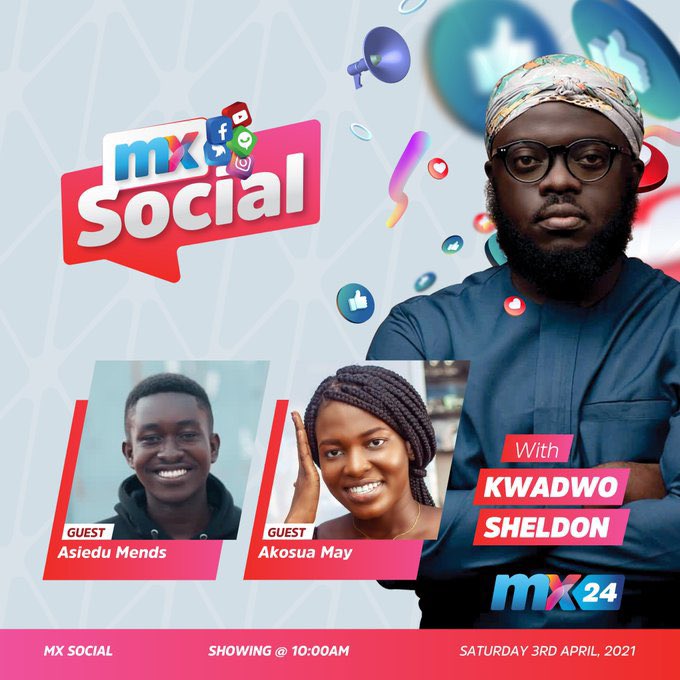 AsieduMends's tweet photo. This Saturday on Mx24gh ❤️✌🏽 Don’t forget to tune in 🔥🔥 

See you on Saturday @ksheldongh https://t.co/IK7GIIfxU9