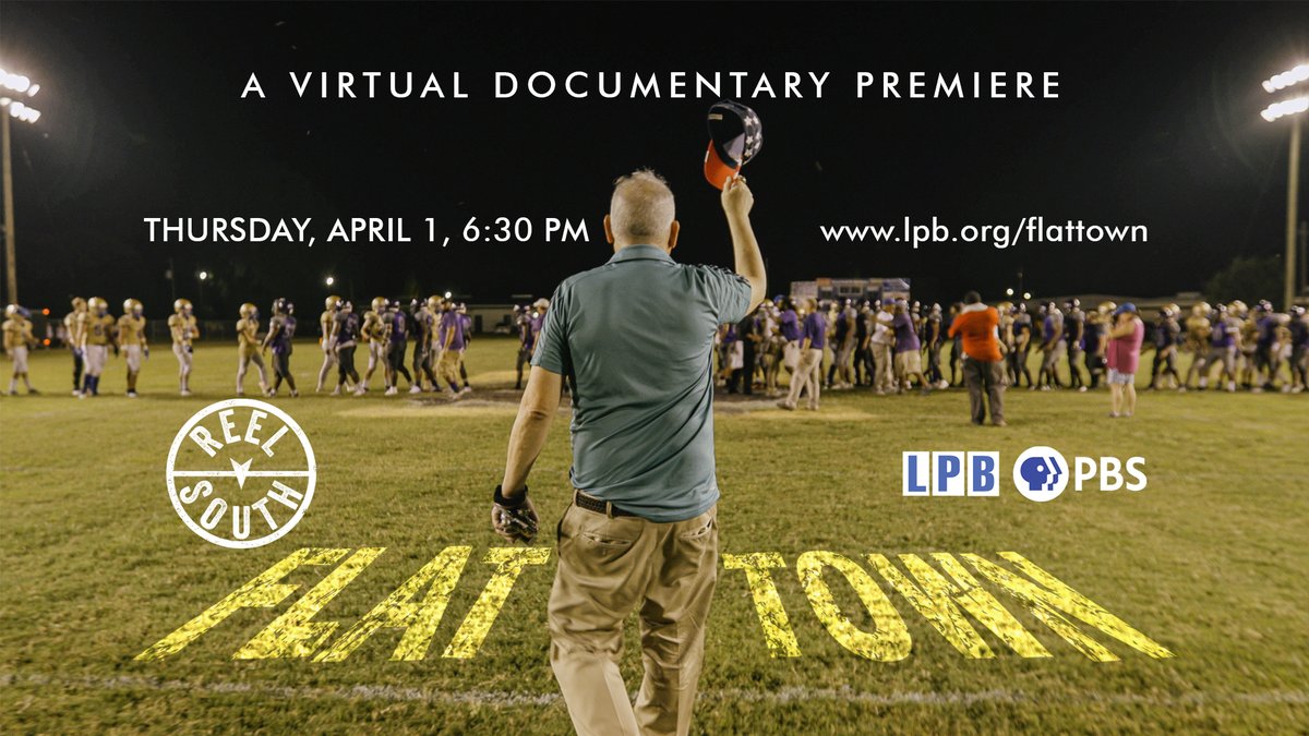 lpborg's tweet photo. FOOTBALL & FRIENDSHIP IN VILLE PLATTE. Join us Thursday @ 6:30pm for the #LPB Virtual Premiere of "Flat Town" with @ReelSouthDocs. A discussion follows hosted by @RPIII_Sports RSVP @ https://t.co/nXxBZrBfzU
@BryanTKR #VillePlatte #ReelSouth #FlatTownPBS https://t.co/768cgqpSUR