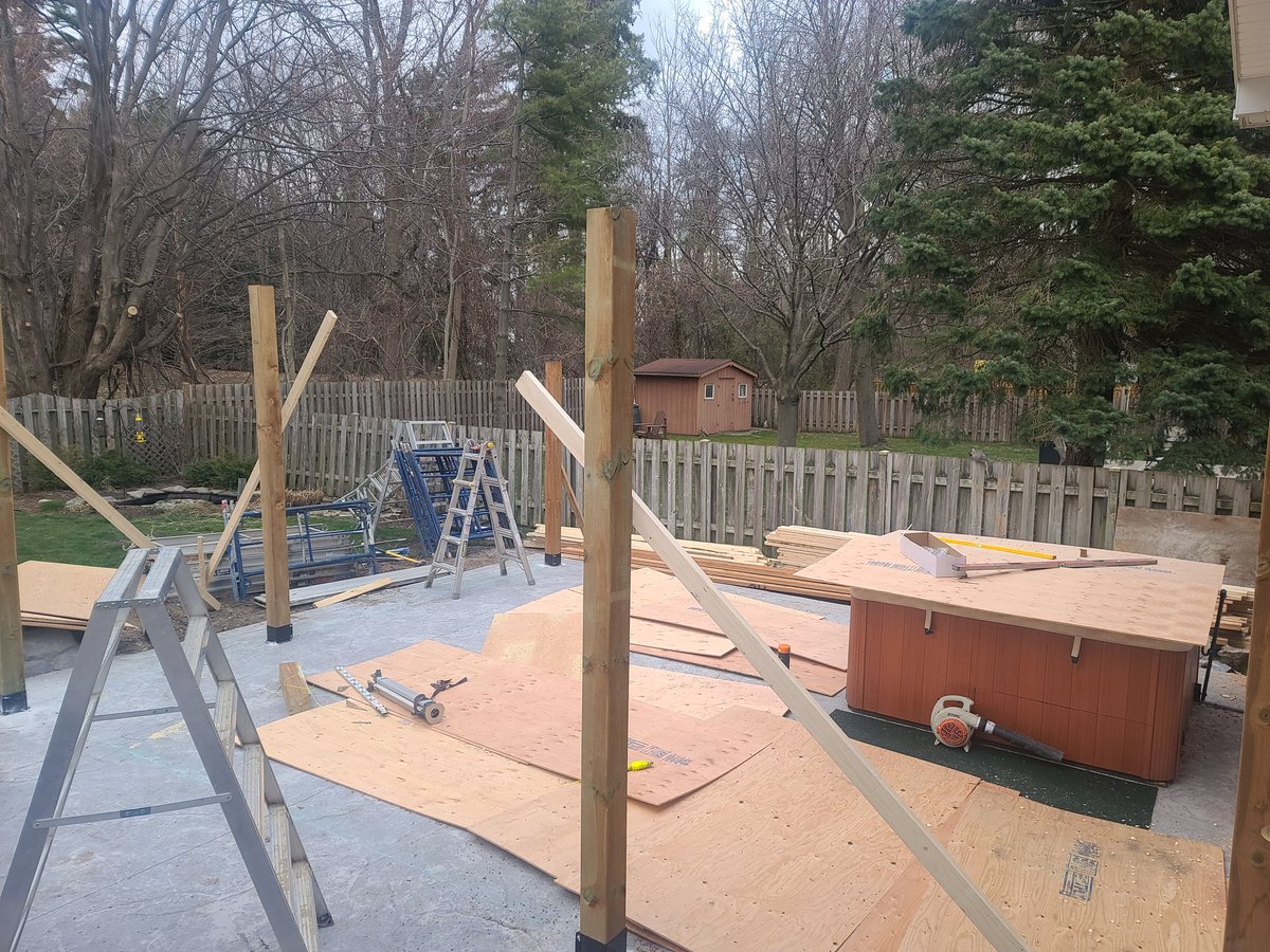 bobbireive's tweet image. Just came down out of my office and finally see today&apos;s progress. #Phase2 #BackyardProject