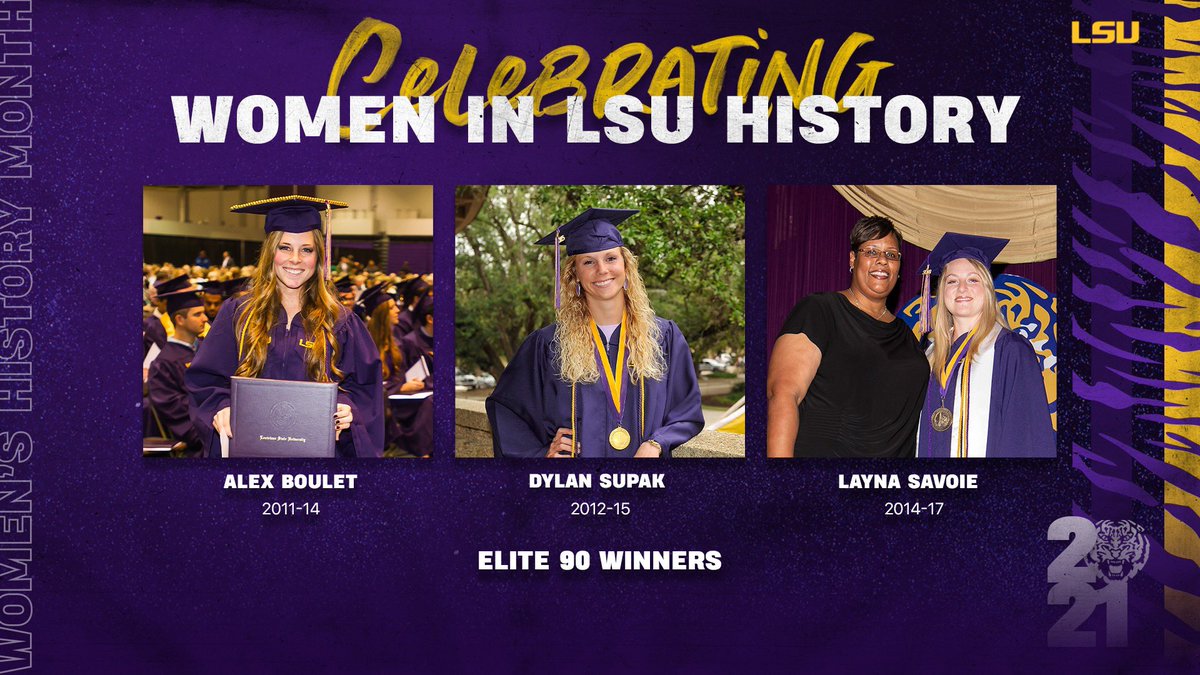 LSUsoftball's tweet photo. The only three Elite 90 award winners in LSU history!

This award is presented to student athletes with the highest cumulative GPA participating at the finals site of the NCAA's Championship

#womenshistorymonth https://t.co/YPC1krsx0r