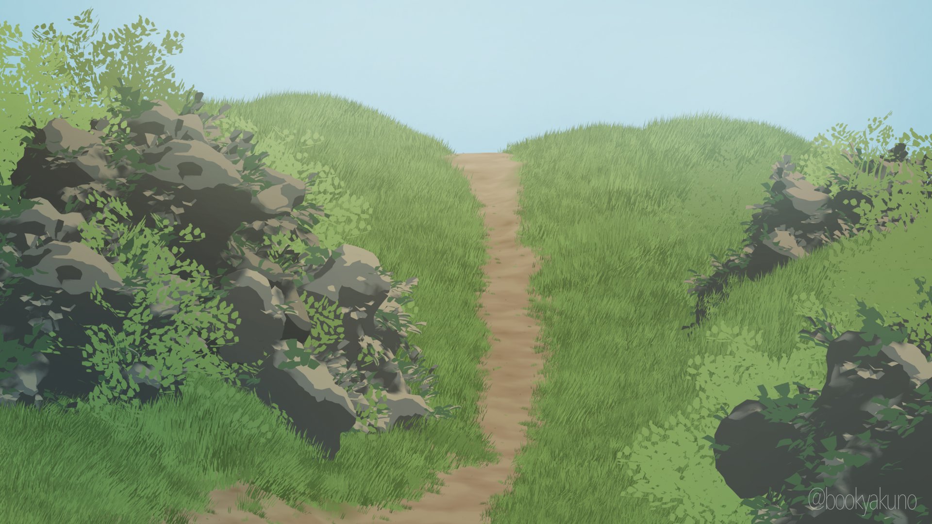 忘却野 イラスト風の草などのcg練習 Blender d T Co Dgl9qe7h2a Twitter