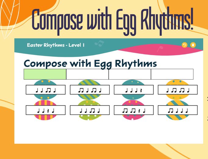 AshburyMusicFES's tweet photo. FES is having a little #Springbreakfalconfun scavenger hunt! Today I am sharing some of my kindergarten and first grade spring lesson fun! Little Rabbit Foo Foo 🐰 with instruments 🥁 and Egg Rhythm composition 🥚 is so much fun! @LGrossVB @pgeromin1 @VBFairfieldES https://t.co/qZ49pZNZd0