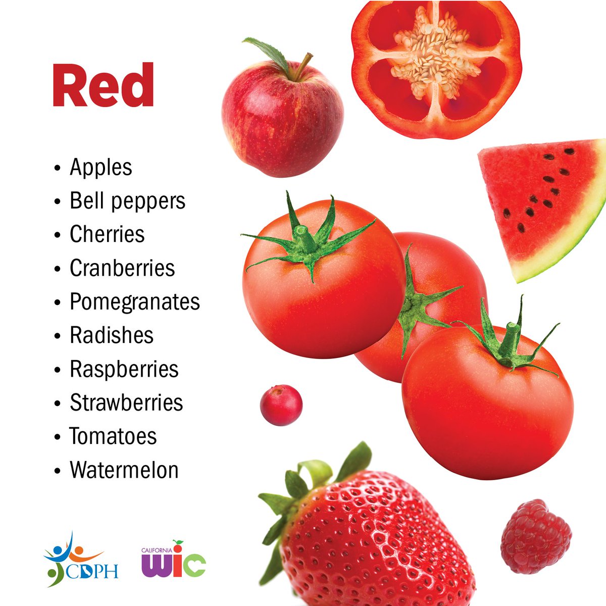capkwic's tweet photo. Our bodies need a variety of nutrients from a wide range of fruits and vegetables to stay healthy. Challenge yourself to try different colors of fruits and vegetables. Swipe 👉 to check out nature’s color guide to nourishing your body all year. #CaliforniaWIC #BeHealthy🍎🍊🍋🥦🍇 https://t.co/WPclr1ZGVH