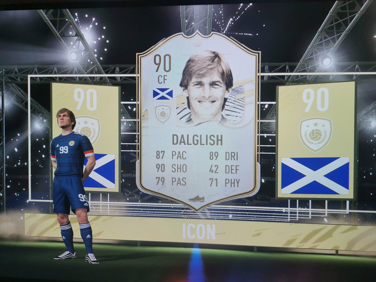 KingerOnAPinger's tweet photo. When you get bored of swaps and think fuck it I will go for a mid icon then this legend pops out 800k card not gonna moan King Kenny welcome home #fut21 #midicon https://t.co/TIAXtmvh5U