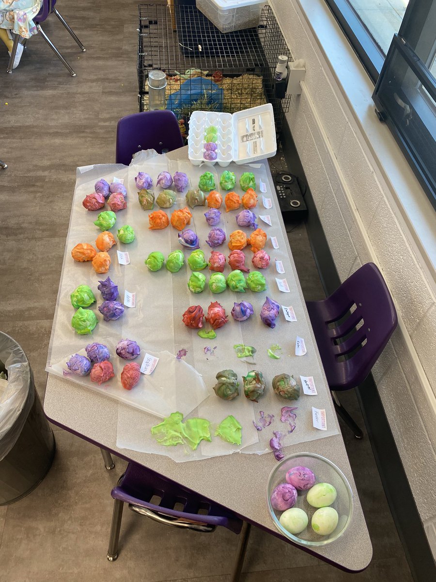 syosthawks's tweet photo. So much egg dyeing today!! These turned out awesome for all my little hawks 💜💛 @hamptonhawks1 https://t.co/hSBJ76npmv