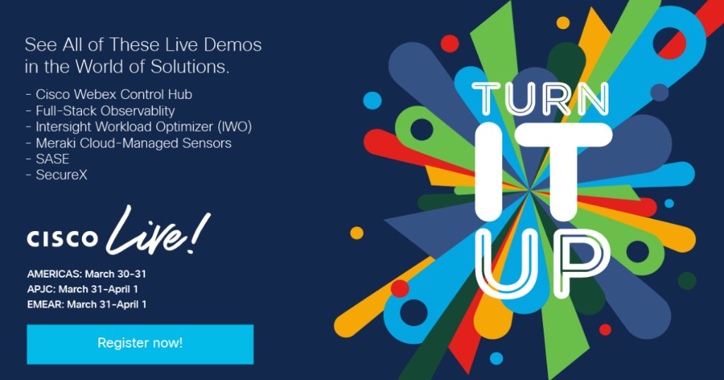 For the first time ever, we're bringing LIVE demos to you digitally at #CiscoLive. Join us live in all three regions and see the latest Cisco technology solutions presented by Cisco experts. Jump in, jump out, ask a question. cs.co/6017HaUAU