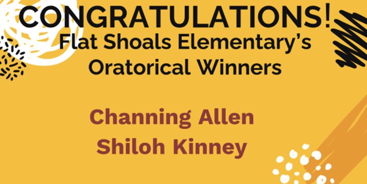 Flat_ShoalsElem's tweet photo. We are so proud of our school level Oratorial Winners! https://t.co/7CMz8Q1G76