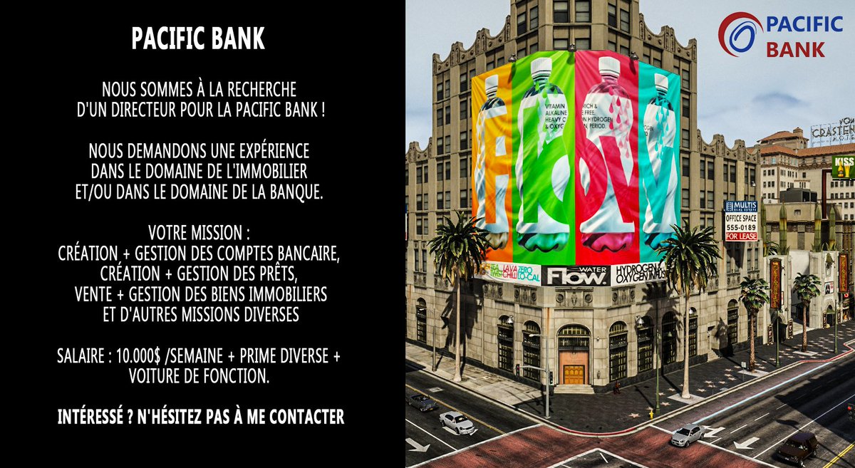 PacificBank1's tweet photo. N'hésitez pas à nous contactez ! 
597-0142 ou Theo4800@discords.gg

Merci à @zone_crea pour la création de cette affiche ! https://t.co/exChZPINnD
