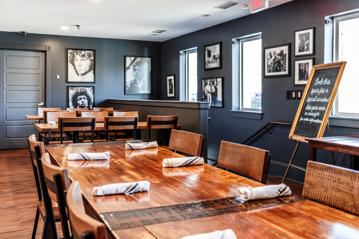 Did you know we can host groups of 50 in our private dining room?

This sophisticated space would make the perfect backdrop for a special event. Contact us to book your next graduation party, rehearsal dinner, or business meeting!