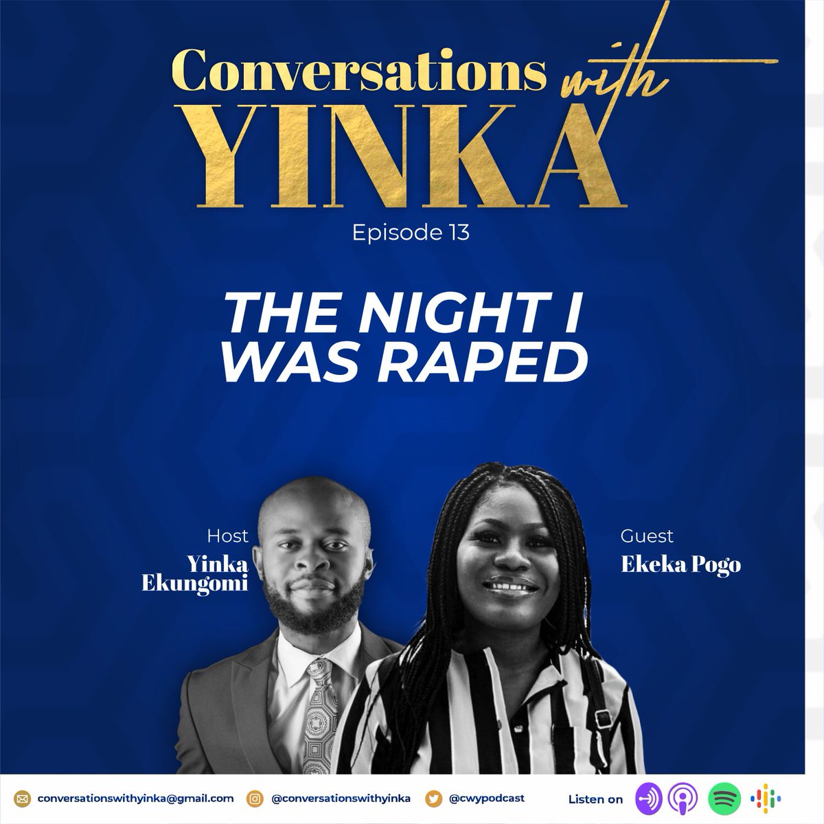 cwypodcast's tweet photo. Ekeka recounts her rape experience and the effects it has had on her. In her words, “I discovered strength I didn’t know I had.” This story will inspire strength and courage in you. Link in bio. https://t.co/Y7kfCBJUio