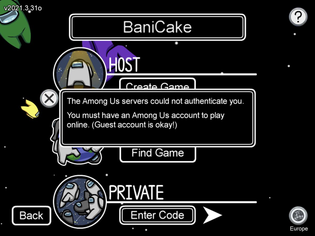 BaniCake's tweet photo. @AmongUsGame 🧍🏼‍♂️ i have a account tho https://t.co/JI8sqv26nF