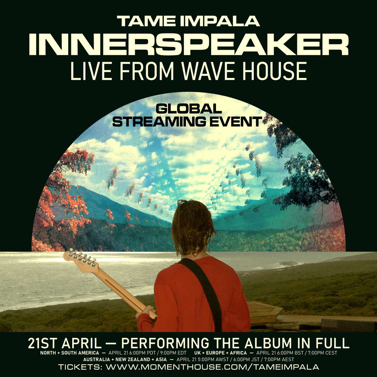 Spinning_Top's tweet photo. INNERSPEAKER - LIVE FROM WAVE HOUSE 🌊🌊🌊

Watch @tameimpala perform the album from start to finish, in the legendary studio where Kevin Parker recorded the album 10 years ago. 

Tickets are on sale now via @moment_house: https://t.co/UVDn1wzASC https://t.co/sKjcuysRtn