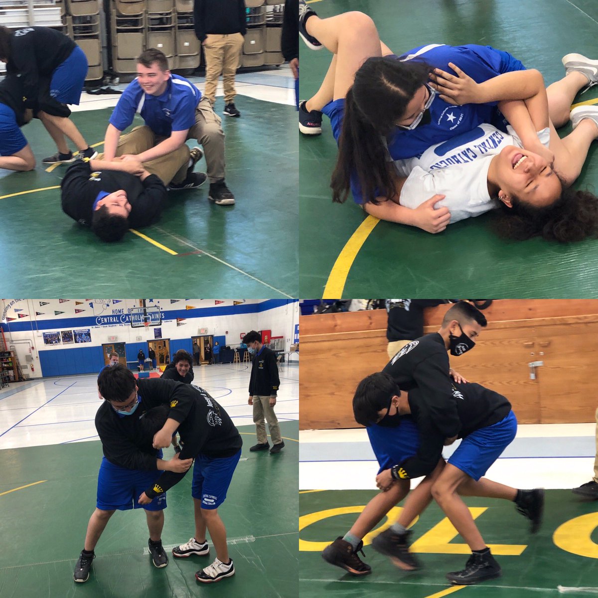 Central Catholic <a href="/CCSSaintsIndy/">Central Catholic</a> <a href="/dj_smith125/">DJ Smith</a> implementing the sport of wrestling into his PE curriculum. Good job Coach Smith and Principal <a href="/ruhurrle1/">Ruth Hurrle</a> for introducing these elementary &amp; middle school kids to what we believe is the greatest sport in the world for self-improvement.