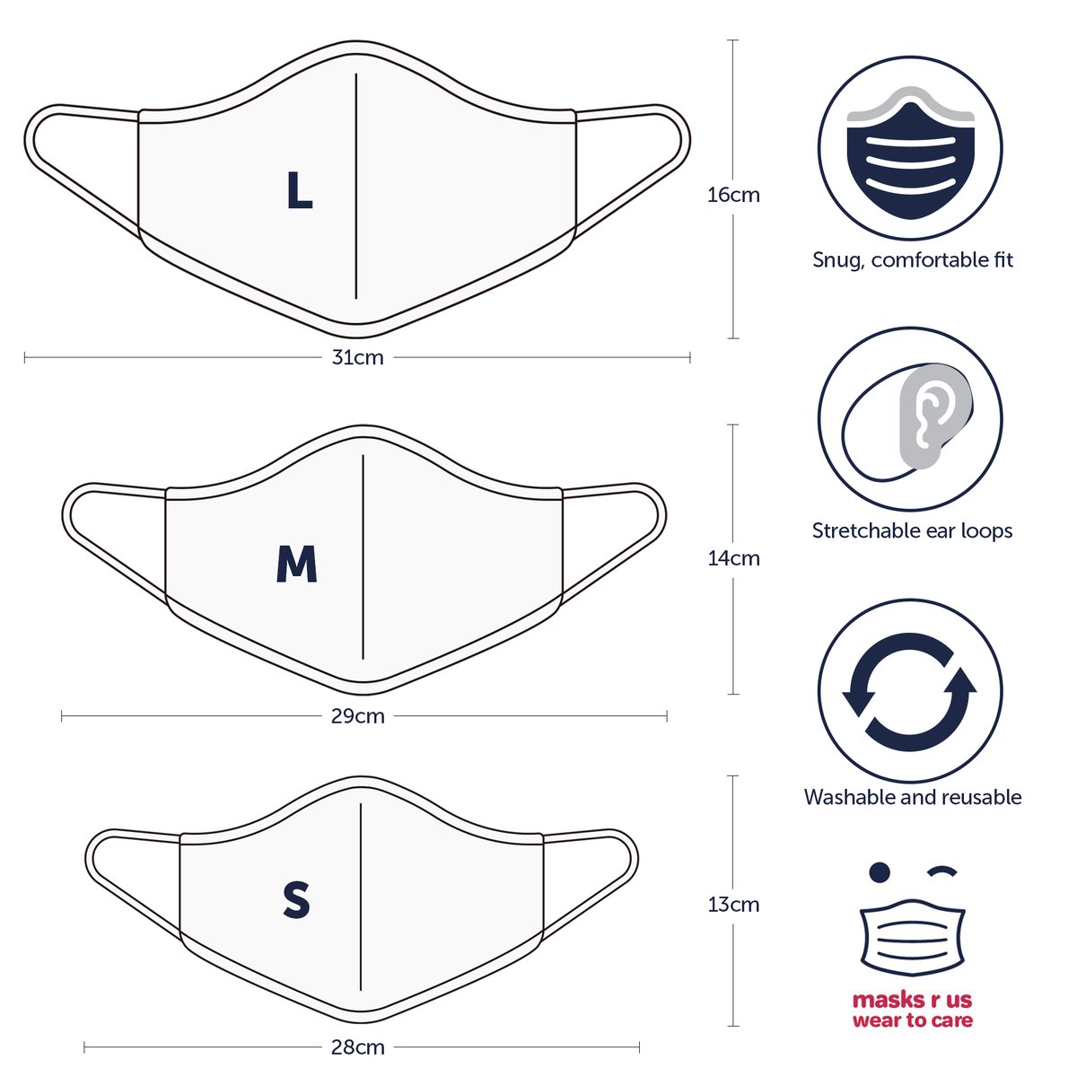 masksrusuk's tweet photo. Not sure what size to pick? 🆘

Check out our #sizeguide here 👇 Sizes to fit all the family 📐 

#Masksrus #weartocare #familyfun #facemask https://t.co/xxTkWCK0yq