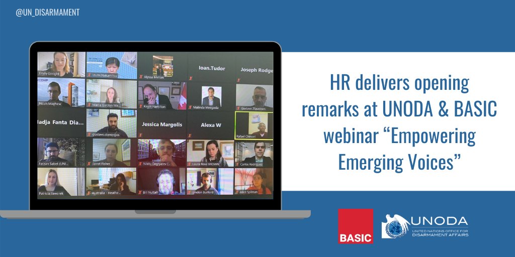 UN_Disarmament's tweet image. Today, @UN_Disarmament HR @INakamitsu delivered opening remarks to the @UN_Disarmament &amp;amp; @BASIC_int webinar leading up to the #NPT Review Conference on empowering young voices + future leaders in pursuit of a strengthened #NPT. READ remarks HERE 👉bit.ly/3u5lYUA