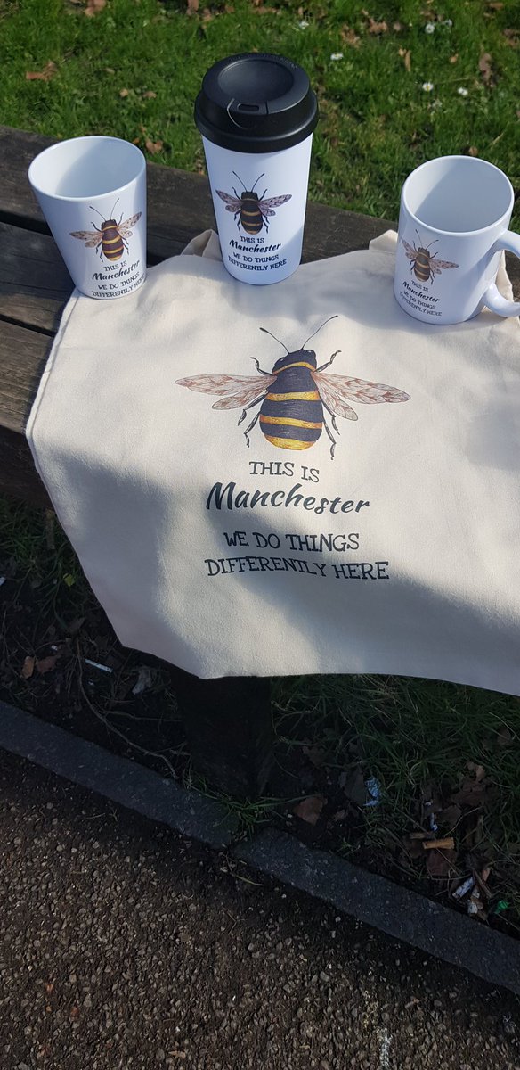 HomeinUrmston's tweet photo. Right...not something I normally do this next one! My sister has started a new, small business. She’s an artist &amp; made these #Manchester bee products! Bias I know but I think they’re great #Urmston #Trafford #art #Manchesterbee PLEASE RT https://t.co/SI7OCAYig1