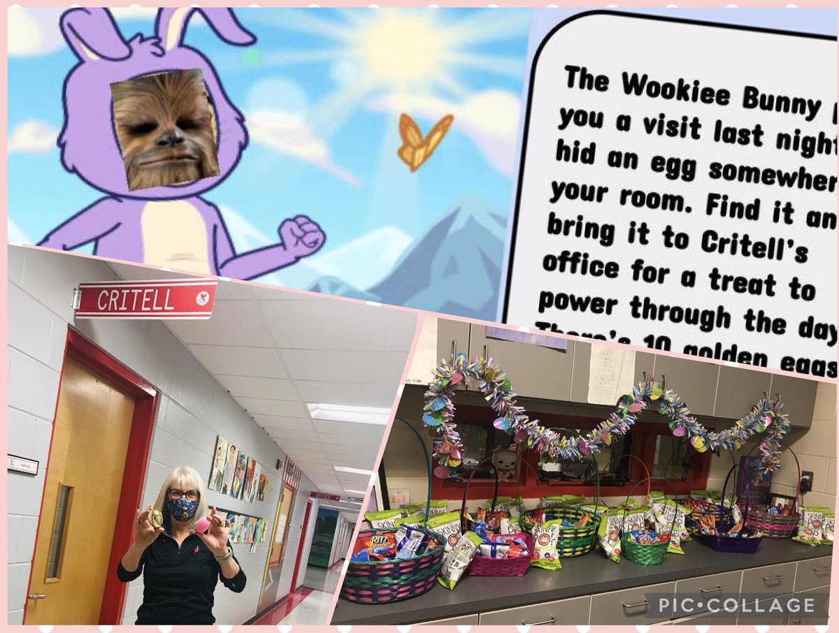 bethel1964's tweet photo. Just another โEGGSTRAORDINARYโ Day here at BES!
The Wookiee Bunny visited teachers and staff and left a few โEGGSTRAโ special treats! #CardinalsFlyHigh #StillFlyingHigh #TeachersDeserveIt https://t.co/o668q7sRaZ