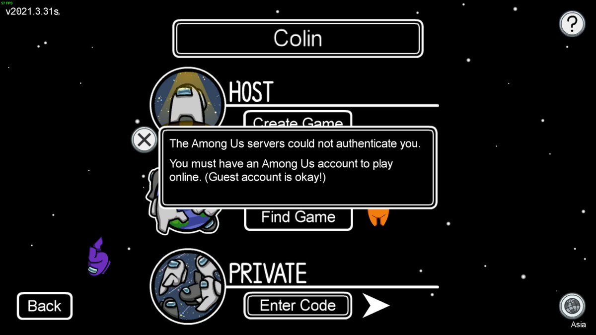 go_nexter's tweet photo. @AmongUsGame  man thought id hop on a wee game with my bros, looks like no one can play, nice work! sort it out, you kind of sus man, feels sadge https://t.co/LYhd2st0xF