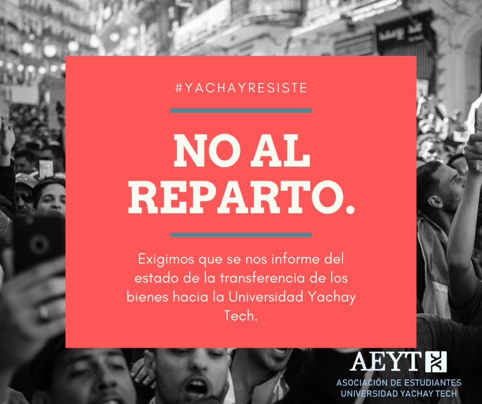Estudiantes_YT's tweet photo. Es obligación legal de los promotores(SENESCYT y SIEMBRA EP)la transferencia del dominio de los bienes inmuebles mediante autorización de ocupación inmediata concedida a favor de la Uni. YACHAY dentro del plazo establecido en la Ley #YachayResiste #NoAlRepartoDeBienesYachay https://t.co/wQjOzPq32n