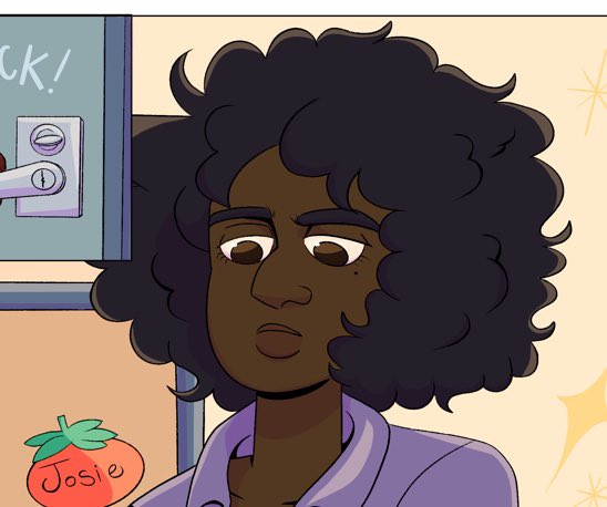 OneandOnlyComic's tweet photo. Aww Sam, why the mad face? You should be excited the next page is up today! Link in bio! 💘✨(I hear it’s pretty heated 👀) 

#oneandonlycomic #followandshare #ownvoices #ownvoicescomic #webcomic #webtoon #tapas #hiveworks #cute #illustration #blackgirlmagic #yanovels #romcomread https://t.co/e7JJDVCyrN