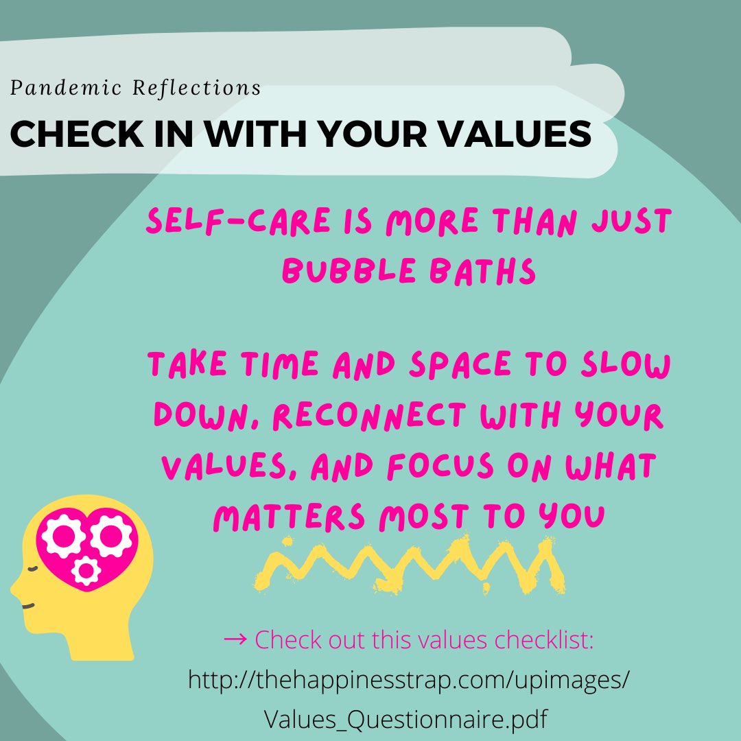 CPOP_QPsych's tweet image. Another big theme which came up in our team’s #PandemicReflections was checking in with, and being true to our values. Understanding our values helps us to act in accordance with them! Check out this Values Checklist: thehappinesstrap.com/upimages/Value…