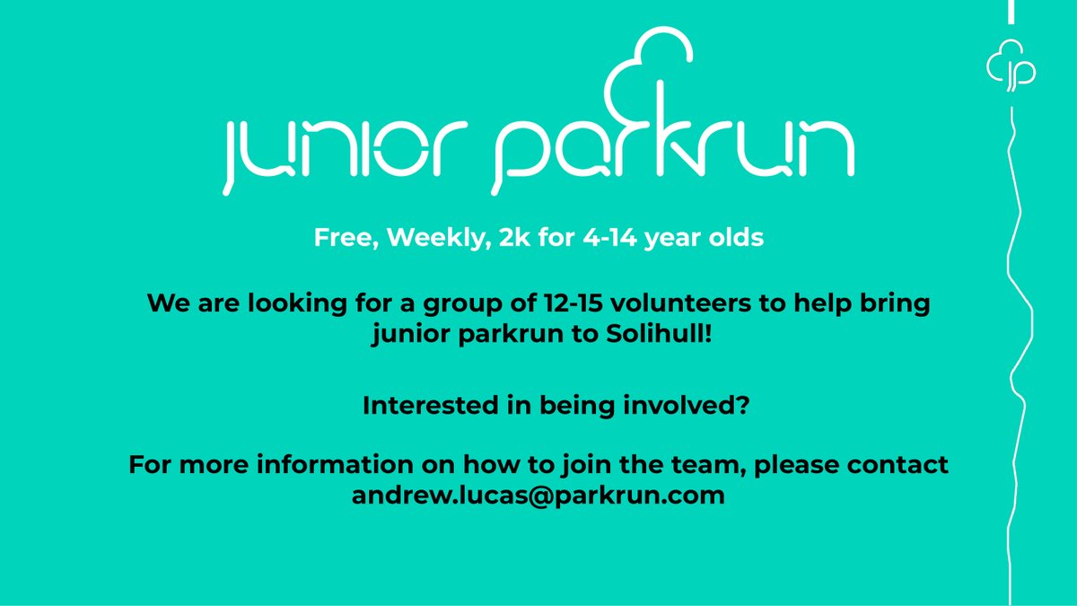 We're hoping to bring junior parkrun to Solihull.  Please get in touch, if you would like to join the volunteer team to help turn this into a reality.