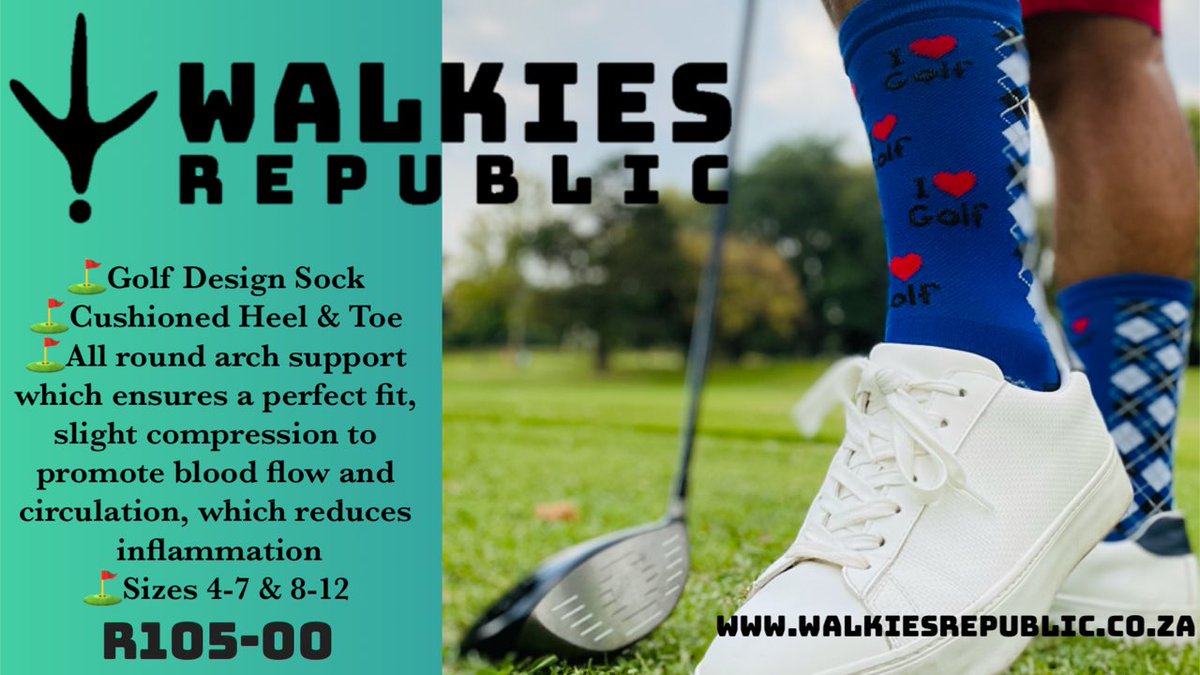 WalkiesR's tweet photo. Buying gifts for golfers is the hardest until now. Visit our website for the I❤️GOLF sock for R105.

https://t.co/Omb4q4Ru7F 

#GOLF #golfstagram #golflife #golfswing #golfswag #socks #fashion #ilovegolf #walkiesrepublic https://t.co/yJx3Iqe1BY