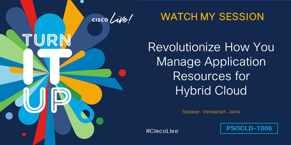 VishJakka's tweet photo. Join my session on how businesses can manage their hybrid cloud environment with Intersight Workload Optimizer!

https://t.co/C8wDPWTtQp

#CiscoLive #intersight @ciscoDC https://t.co/a7cqFA1Yk9