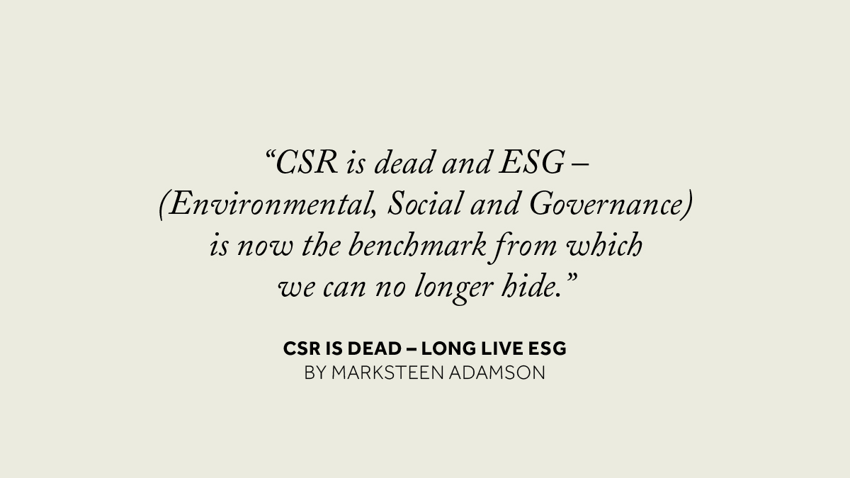 ASHAandCoUK's tweet photo. Forget CSR. Environmental, Social and Governance (ESG) is the measurable benchmark against which big corporates will be held to account. Doing nothing is no longer an option…
 
Read more at: https://t.co/oz702zGzL0 

#ESG #CSR #corporatesocialresponsibility https://t.co/2hgxUDfgzo