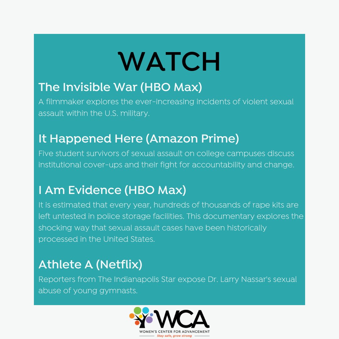 wcaomaha's tweet photo. It's #takeactiontuesday ! Find our full reading list on our website to read more about sexual assault awareness month and how you can get involved in the conversation. https://t.co/QRzNpmT7wr
#WCAction #SAAAM #sexualassaultawareness https://t.co/tpsPDis6Dd