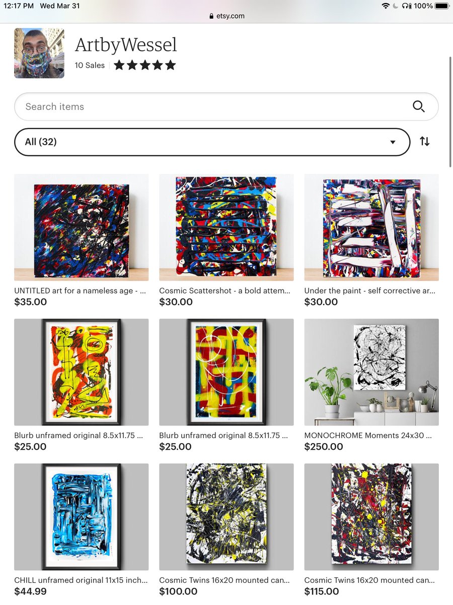 3 more paintings up on my Etsy :)

Any other artists with stores feel free to drop a link on this one.

#nftart and art. :)

etsy.com/shop/ArtbyWess…