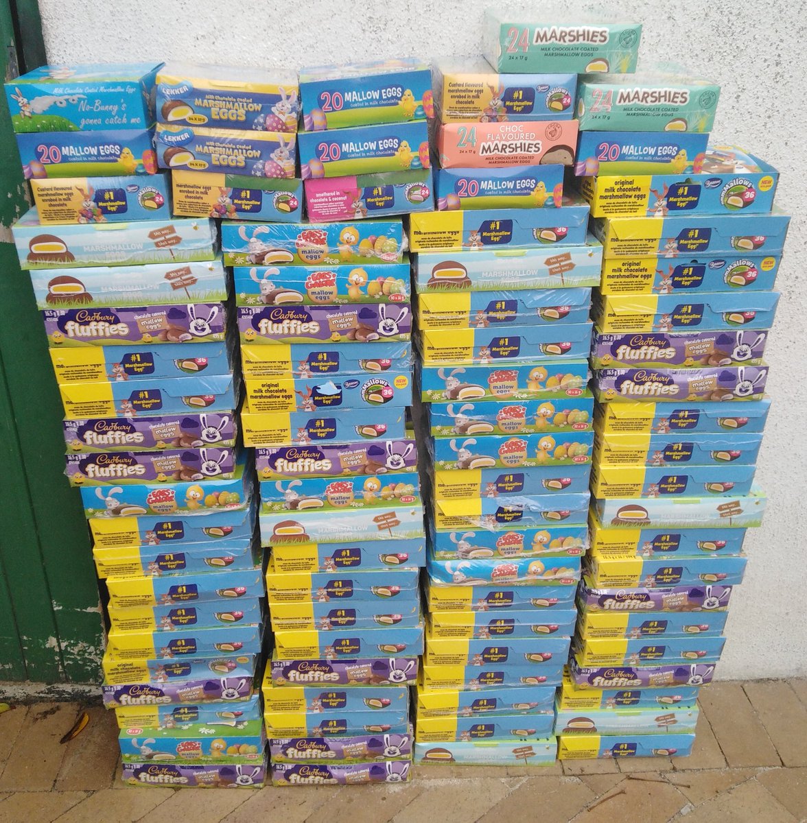 TheDylanGraham's tweet photo. The @CopeWithHopeCT Easter Eggstravaganza is official. A HUGE THANK YOU to Timour Hall Primary School for the amazing donation of Easter Eggs. 3665 eggs in total. This means the children AND their families are able to receive 🥚 #CopewithHope #Easter2021 #ForTheKids https://t.co/TN5zhTdGVU