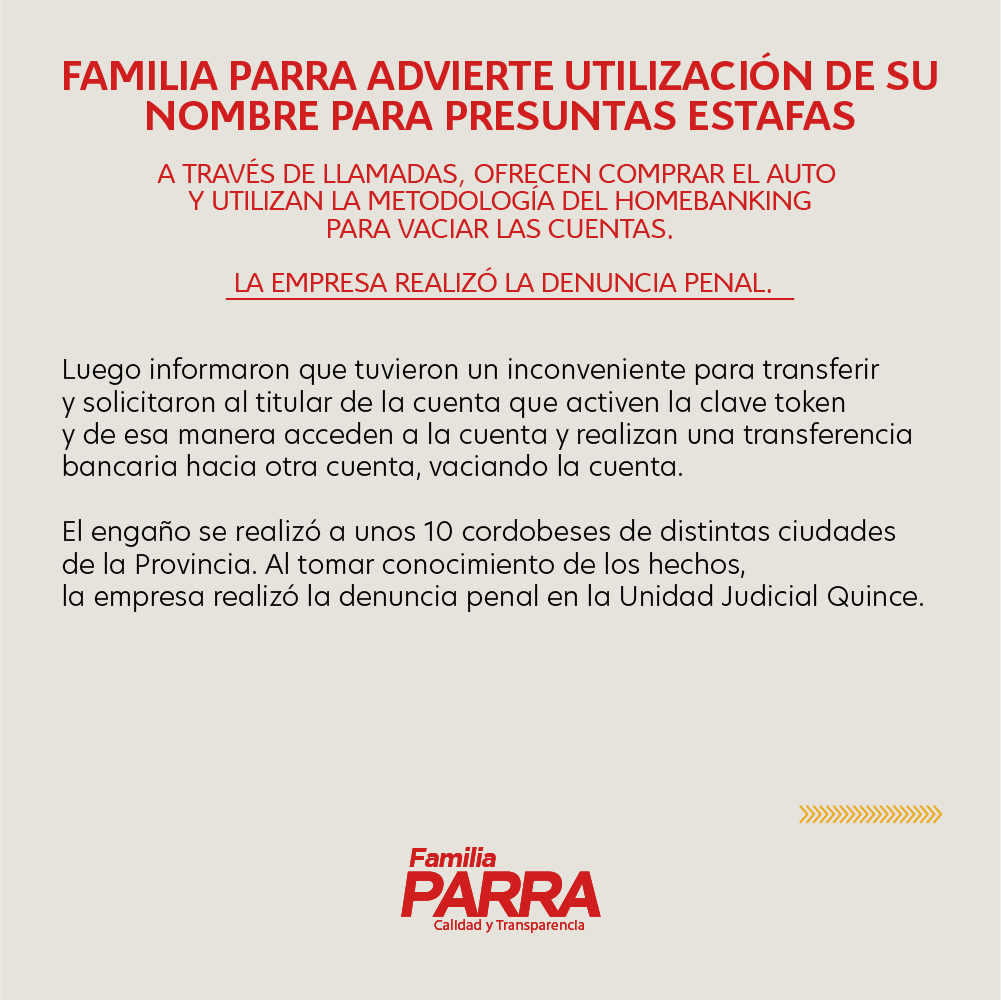 CitroenParra's tweet photo. #FamiliaParra advierte utilización de su nombre para presuntas estafas. https://t.co/VyMH2c6WkG