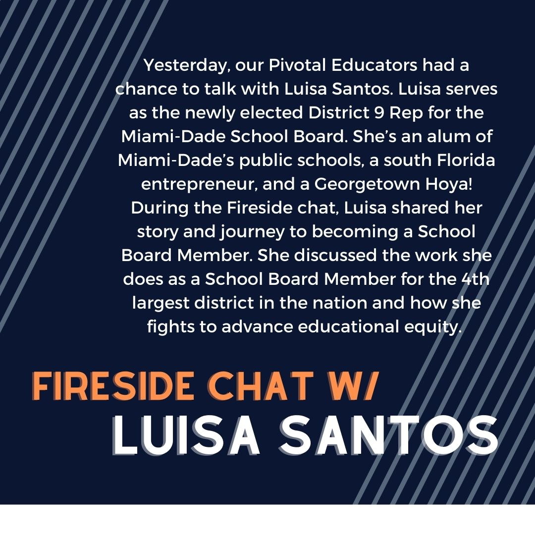Pivotal_Network's tweet photo. Thank you to @LuisaSantos2020 for talking to our Pivotal Educators last night at our first Fireside Chat of the spring! https://t.co/AQcxSzWehF