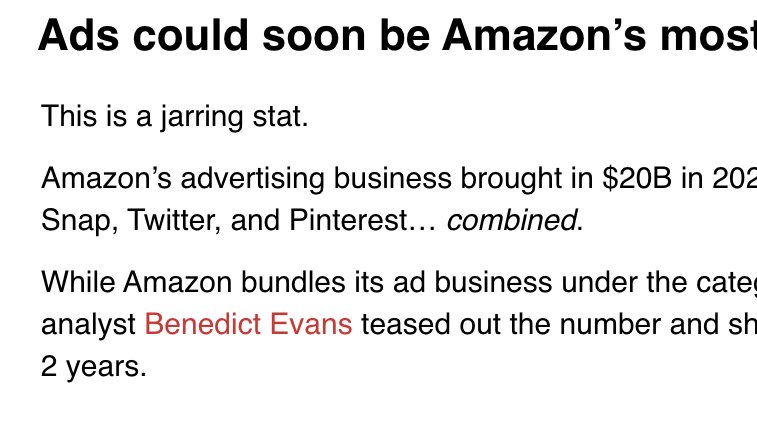AssafHaski's tweet photo. When your favorite newsletter mention your favorite analyst 💪 @TheHustle @benedictevans https://t.co/thEiKEtFKT
