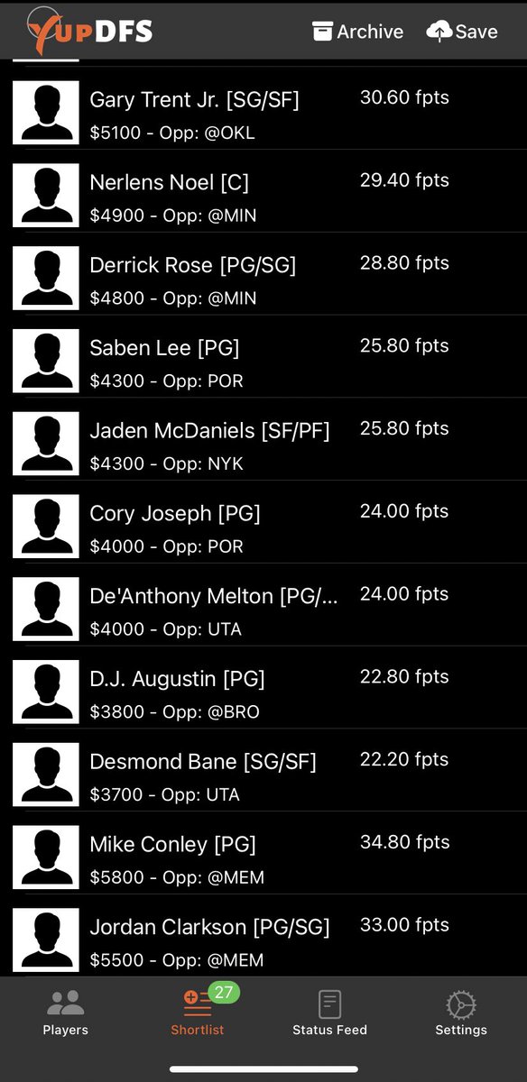 yupdfs's tweet photo. #NBA 6x punts

Melton or Bane w Allen out

We added Conley late (sry), he should put up 30+ fpts w Mitchell out

Augustin if Wall’s out should get plenty of mins

#DFS #NBATwitter #nbadfs #GamblingTwitter #FantasyBasketball #DraftKings #NBADK #NBAFantasy #bettingpicks https://t.co/klmKKzhHIM