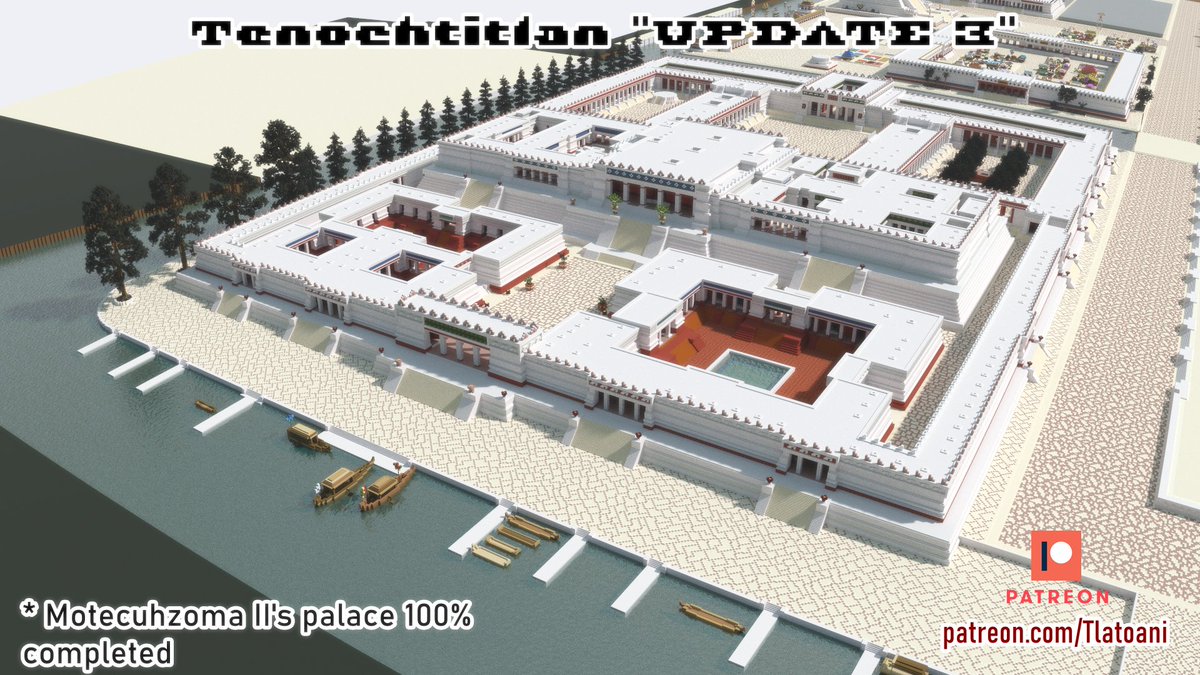TlatoaniCraft's tweet image. [Minecraft] Tenochtitlan: Motecuhzoma Xocoyotzin

I just finished building the palace of Moctezuma II, I relied on Scott Gentling's paintings for the design of the structure.

If you like my work and want to support this proyect and download the city at:
patreon.com/Tlatoani