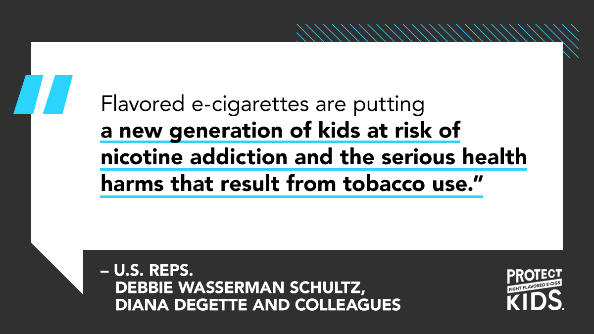 noflavoredecigs's tweet photo. ICYMI: 43 members of Congress, led by @RepDWStweets &amp; @RepDianaDeGette, sent a letter to @FDATobacco last week urging them to to eliminate flavored e-cigarettes. https://t.co/DulpEtSX74 https://t.co/CX7kaBd9jh