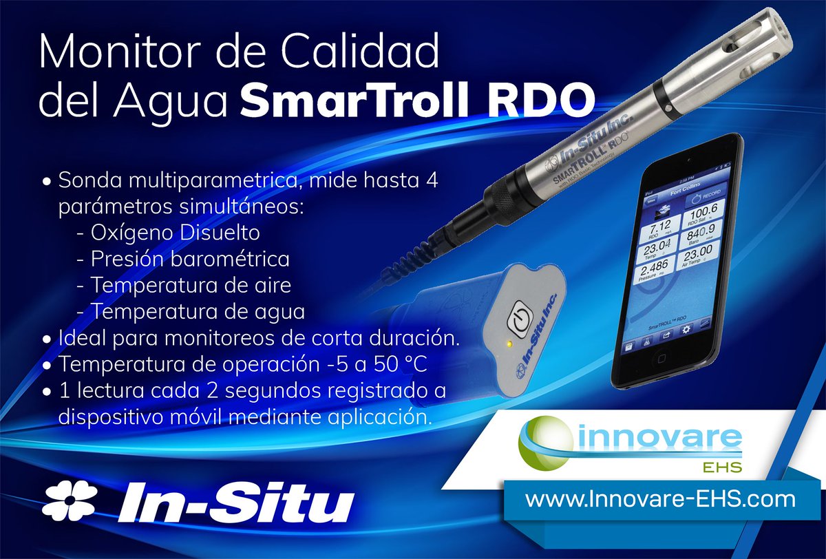 InnovareEHS's tweet photo. SmarTroll RDO
Sonda multiparamétrica para medición de calidad de agua para medición de hasta 4 parámetros simultáneos.
#EHS #calidaddelagua #insitu #innovareehs https://t.co/KQeldlR13u