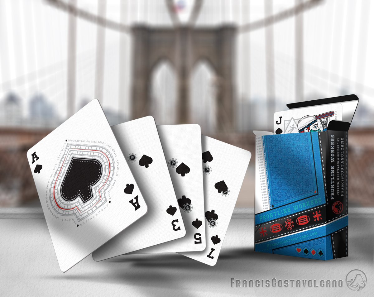 April 2021, My Next Illustration / Playing Cards Project
♠️ FRONTLINE WORKERS:

🟩 #Kickstarter
🔵 #opensea 

A tribute to all the #FrontlineWorkers that keep the world going 🗽

#Playingcards #Cardistry #nftcollectors #NFT #NFTartists #nftcollector #NFTCommunity #NFTcollectibles