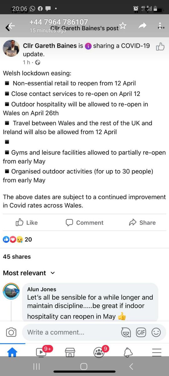So on April 12th the Welsh nation cannot use a gym in there homeland but will be allowed to travel across the border to train in a gym in England. Despite the science saying Wales is currently safer than England?
<a href="/AlunDaviesMS/">Alun Davies 🏴󠁧󠁢󠁷󠁬󠁳󠁿🇪🇺</a> @fmwales is that correct?