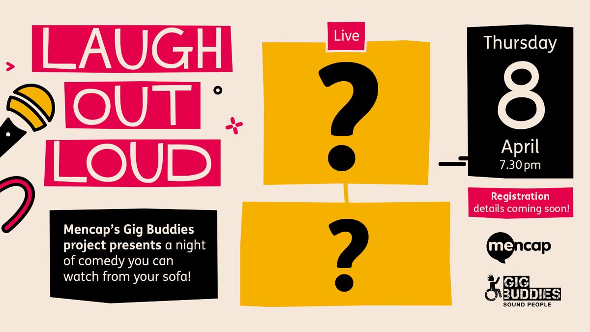 Did you hear the rumour about butter? 🧈

Well, we’re not going to spread it…! 🤣

For much better jokes than this, join us next Thursday for Laugh Out Loud – an online comedy night 🎤 presented by Mencap’s Gig Buddies. 🎉

We'll reveal the hilarious celebrity guests soon... 👀