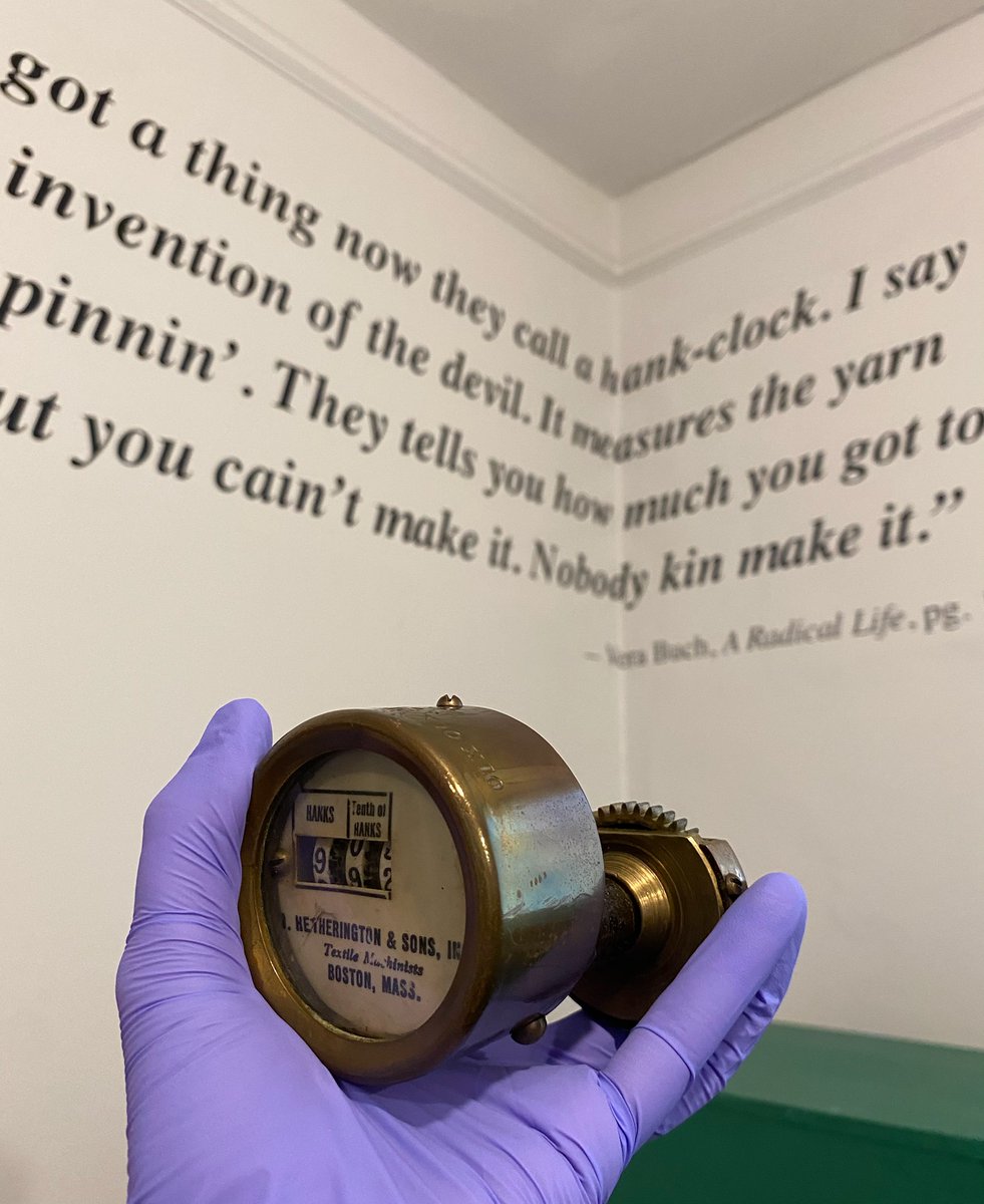 GastonMuseum's tweet photo. Alright @hbplantmuseum ! We have your #MuseumTitans right here! A tiny hankclock - that "chained" textile workers to their machines in 1929 and was so hated it spawned years of revolt, strike, murder, and changed the labor world as we know it! #smallbutmighty https://t.co/cOUrnoLsM5