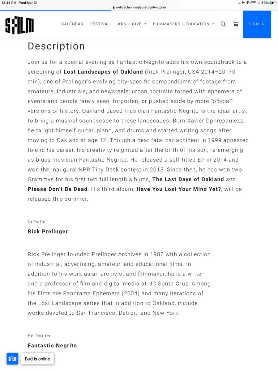 Additional films &amp; programs announced <a href="/SFFILM/">SFFILM</a> including <a href="/MusicNegrito/">Fantastic Negrito</a> live score for an updated alex cruse &amp; <a href="/footage/">Rick Prelinger W6XBE</a> Lost Landscapes of Oakland on April 15 <a href="/FortMasoninSF/">Fort Mason Center</a> (description from cancelled Castro event last year) sffilm.org/sffilm-announc… #sffilmfestival #sffilm