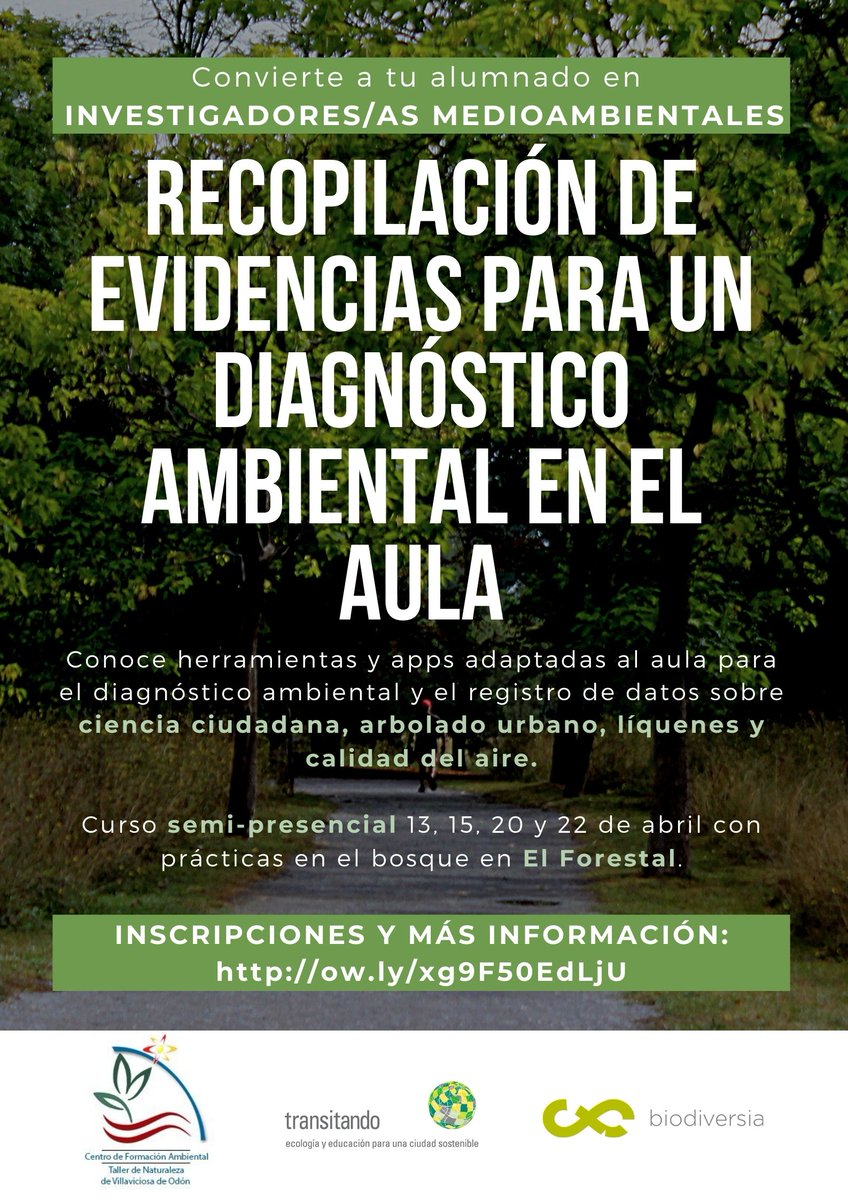 TransitandoCS's tweet photo. 🔴ACTUALIZAMOS LINK!

¿Eres docente y buscas herramientas para trabajar el medio ambiente y la curiosidad científica en el aula?

Apúntate a nuestro curso semi-presencial con prácticas en campo 👉https://t.co/DJGbZcW0TB

@CFATNVO @BiodiversiaCoop @TransitandoCS https://t.co/fMJrKH8NHj