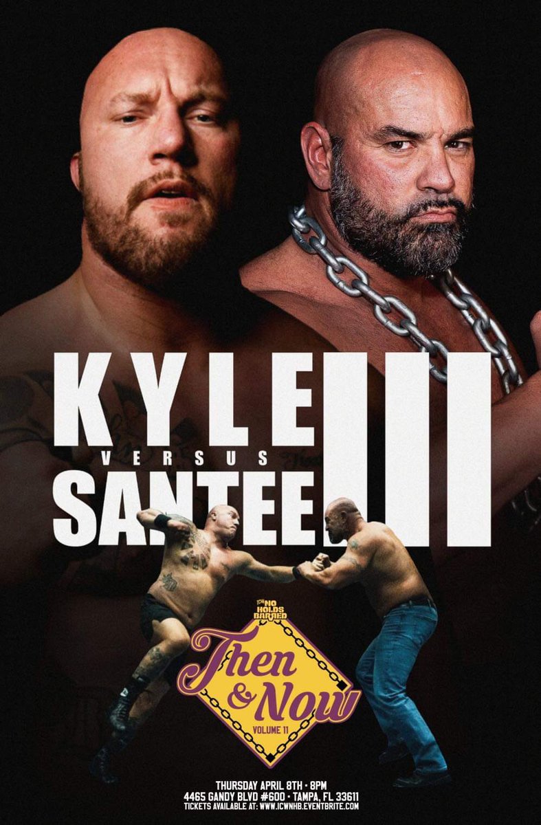 blklkp's tweet photo. Streaming LIVE on @indiewrestling Thurs 4/8 from #TAMPAFl @ICWNHB presents #ThenAndNow #NHBVol11!
Tankman fights Maff
Crist battles Edward
Santee against Kyle and a fuckery filled 6 man tag team WAR as #TheCarnageCrew and @theOnlyNewJack meet #TheRejects!
#ComingSoon #8DaysAway https://t.co/kH4yxGSwsO