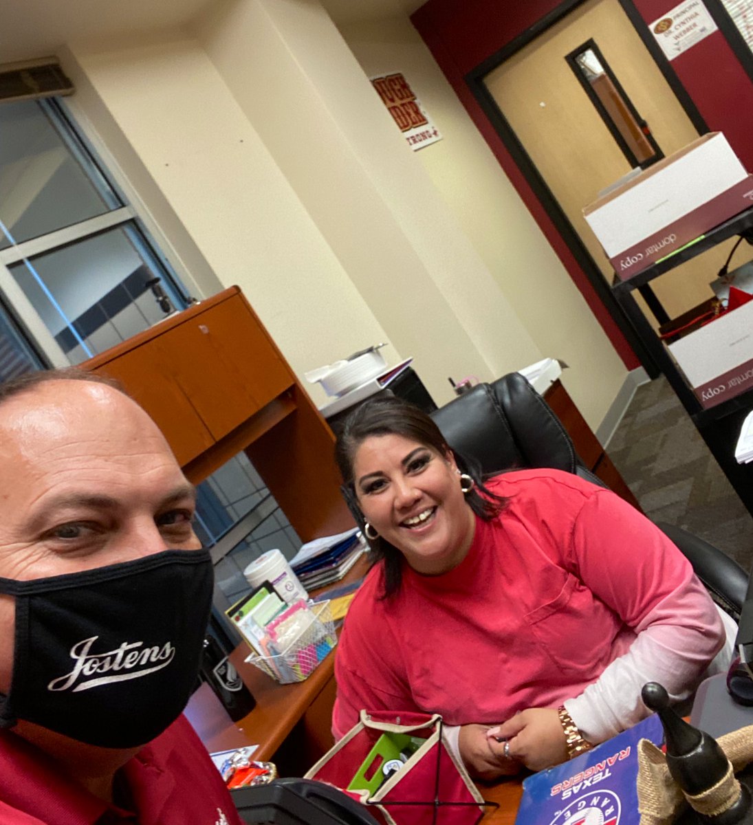 JostensJRay's tweet photo. Most excellent selection @cynthia_webber -- @rena7307 bleeds Rider Red and has a heart of Gold! #LetsGo @saginawhstx #GreatThingsInStore 🎉😎🎉 https://t.co/cVmUbr9lTx